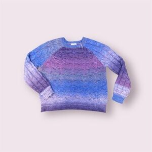 Knox Rose Women's Blue and Purple Gradient Sweater